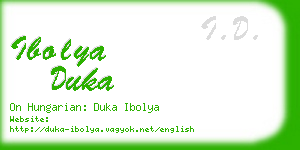 ibolya duka business card